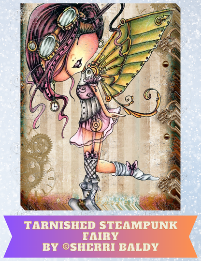 "Tarnished Steampunk Fairy" by ©Sherri Baldy Decorative Diamond Painting Release Papers
