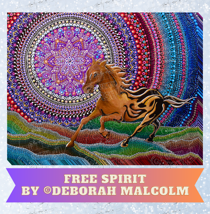 "Free Spirit" by ©Deborah Malcolm Decorative Diamond Painting Release Papers