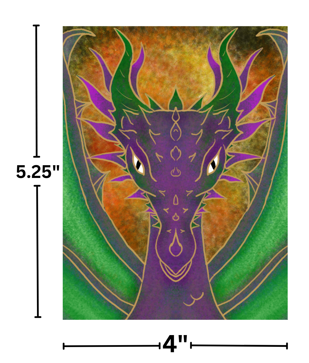 "Mulberry The Dragon (Gold)" by Kaleena Kollmeier Decorative Diamond Painting Release Papers