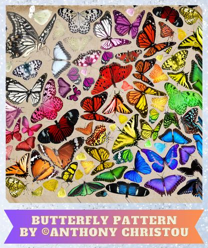 "Butterfly Pattern" By ©Anthony Christou Decorative Diamond Painting Release Papers