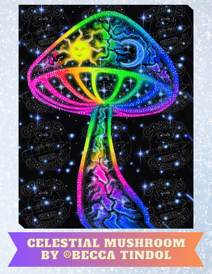 "Celestial Mushroom" by Becca Tindol Decorative Diamond Painting Release Papers