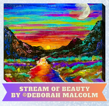 "Stream of Beauty" by ©Deborah Malcolm Decorative Diamond Painting Release Papers