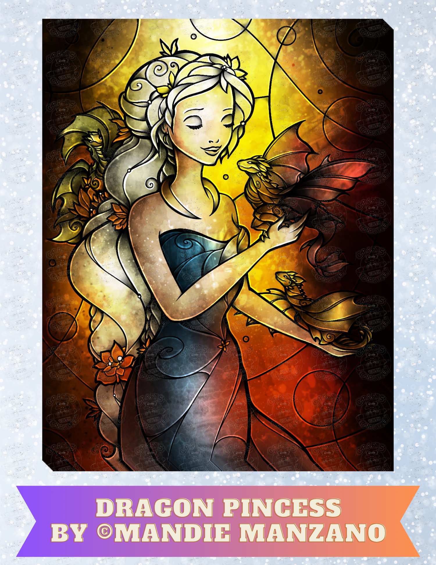 "Dragon Princess" by ©Mandie Manzano Decorative Diamond Painting Release Papers