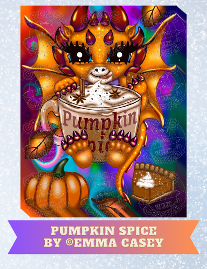 "Pumpkin Spice Dragon" by Emma Casey Decorative Diamond Painting Release Papers