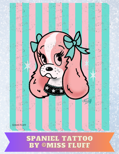 "Spaniel Tattoo" By ©Miss Fluff Decorative Diamond Painting Release Papers