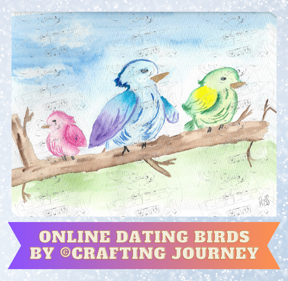 "Online Dating Birds" By Crafting Journey Decorative Diamond Painting Release Papers