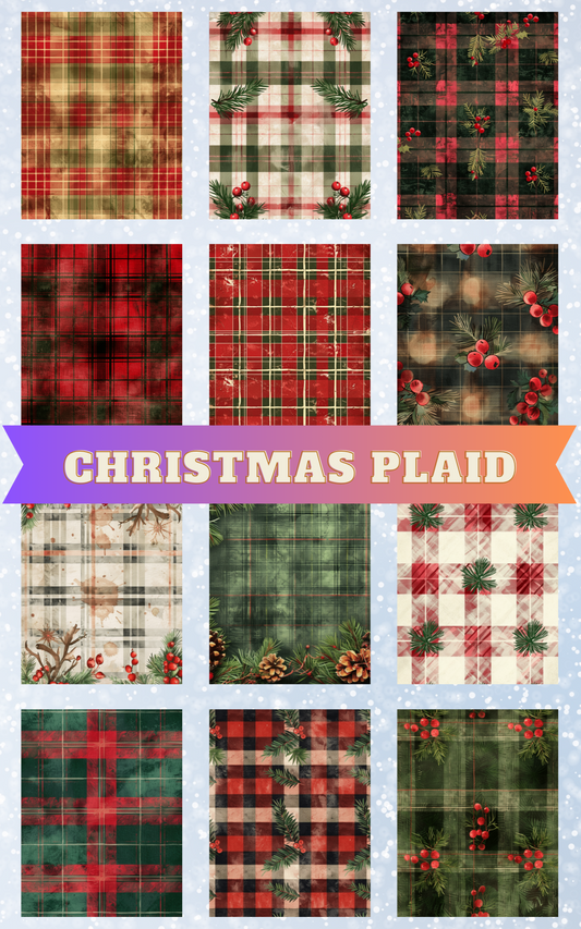 "Christmas Plaid" Decorative Diamond Painting Release Papers