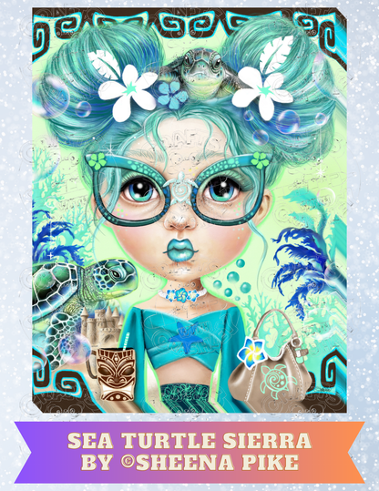 "Sea Turtle Sierra" by ©Sheena Pike Decorative Diamond Painting Release Papers