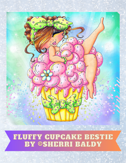 "Fluffy Cupcake Bestie" by ©Sherri Baldy Decorative Diamond Painting Release Papers