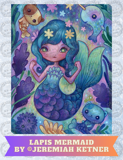 "Lapis Mermaid" by ©Jeremiah Ketner Decorative Diamond Painting Release Papers