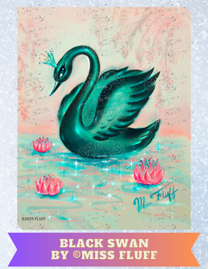 "Black Swan" By ©Miss Fluff Decorative Diamond Painting Release Papers
