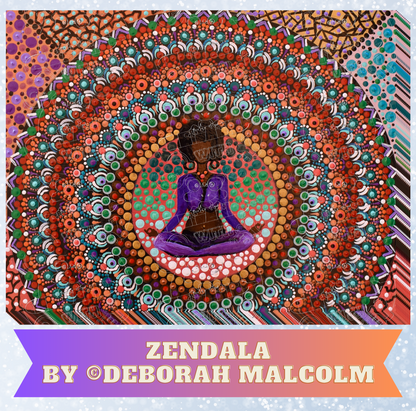 "Zendala" by ©Deborah Malcolm Decorative Diamond Painting Release Papers