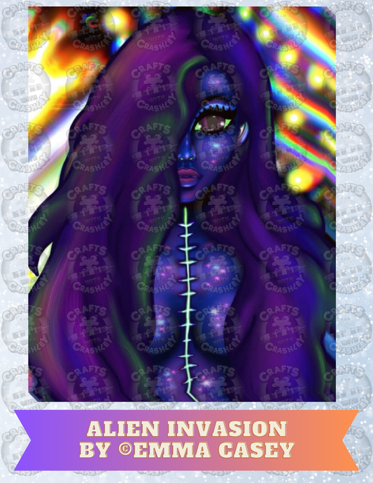 "Alien Invasion" by Emma Casey Decorative Diamond Painting Release Papers