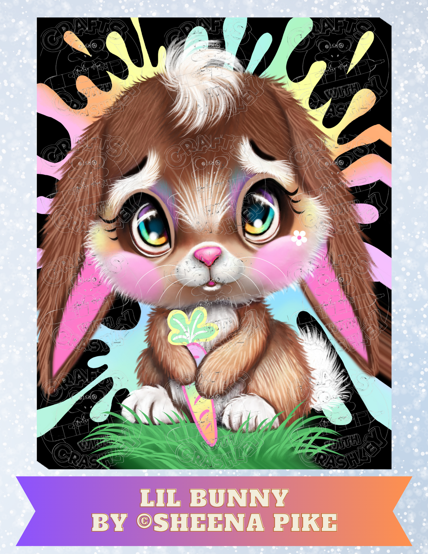 "Lil Bunny" by ©Sheena Pike Decorative Diamond Painting Release Papers