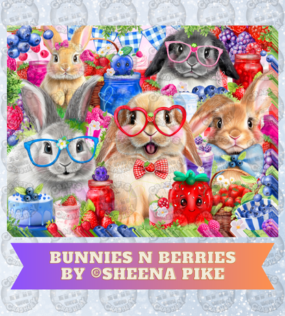 "Bunnies N Berries" by ©Sheena Pike Decorative Diamond Painting Release Papers