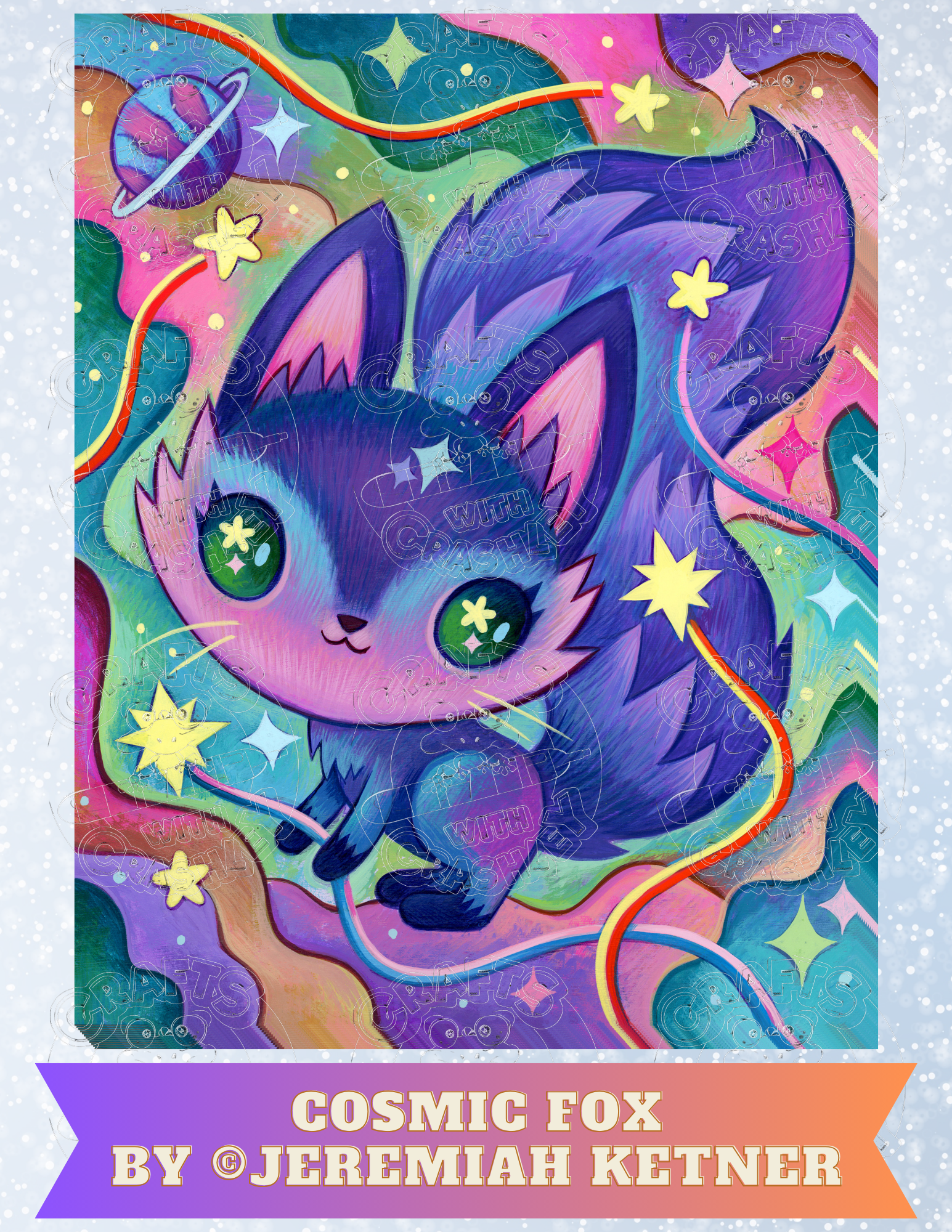 "Cosmic Fox" by ©Jeremiah Ketner Decorative Diamond Painting Release Papers