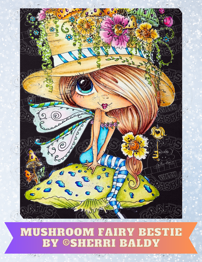 "Mushroom Fairy Bestie" by ©Sherri Baldy Decorative Diamond Painting Release Papers