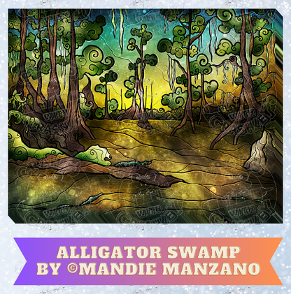 "Alligator Swamp" by ©Mandie Manzano Decorative Diamond Painting Release Papers