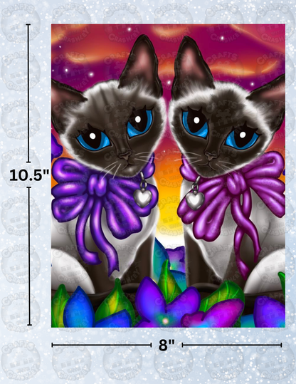 "Siamese Sisters" by Emma Casey Decorative Diamond Painting Release Papers