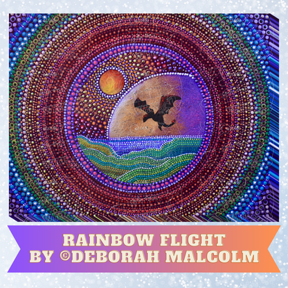 "Rainbow Flight" by ©Deborah Malcolm Decorative Diamond Painting Release Papers