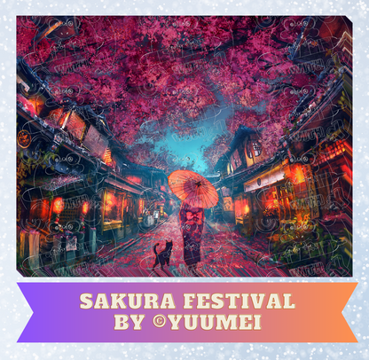 "Sakura Festival" by ©Yuumei Decorative Diamond Painting Release Papers