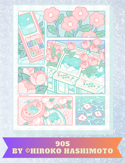 "90s" by ©Hiroko Hashimoto Decorative Diamond Painting Release Papers