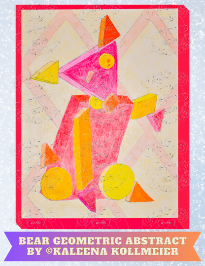 "Bear Geometric Abstract" by Kaleena Kollmeier Decorative Diamond Painting Release Papers