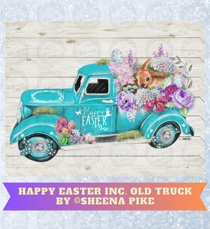 "Happy Easter Inc. Old Truck" by ©Sheena Pike Decorative Diamond Painting Release Papers