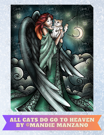 "All Cats DO Go to Heaven" by ©Mandie Manzano Decorative Diamond Painting Release Papers