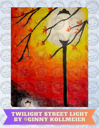 "Twilight Street Light" By Ginny Kollmeier Decorative Diamond Painting Release Papers