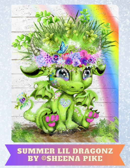 "Summer Lil Dragonz" by ©Sheena Pike Decorative Diamond Painting Release Papers