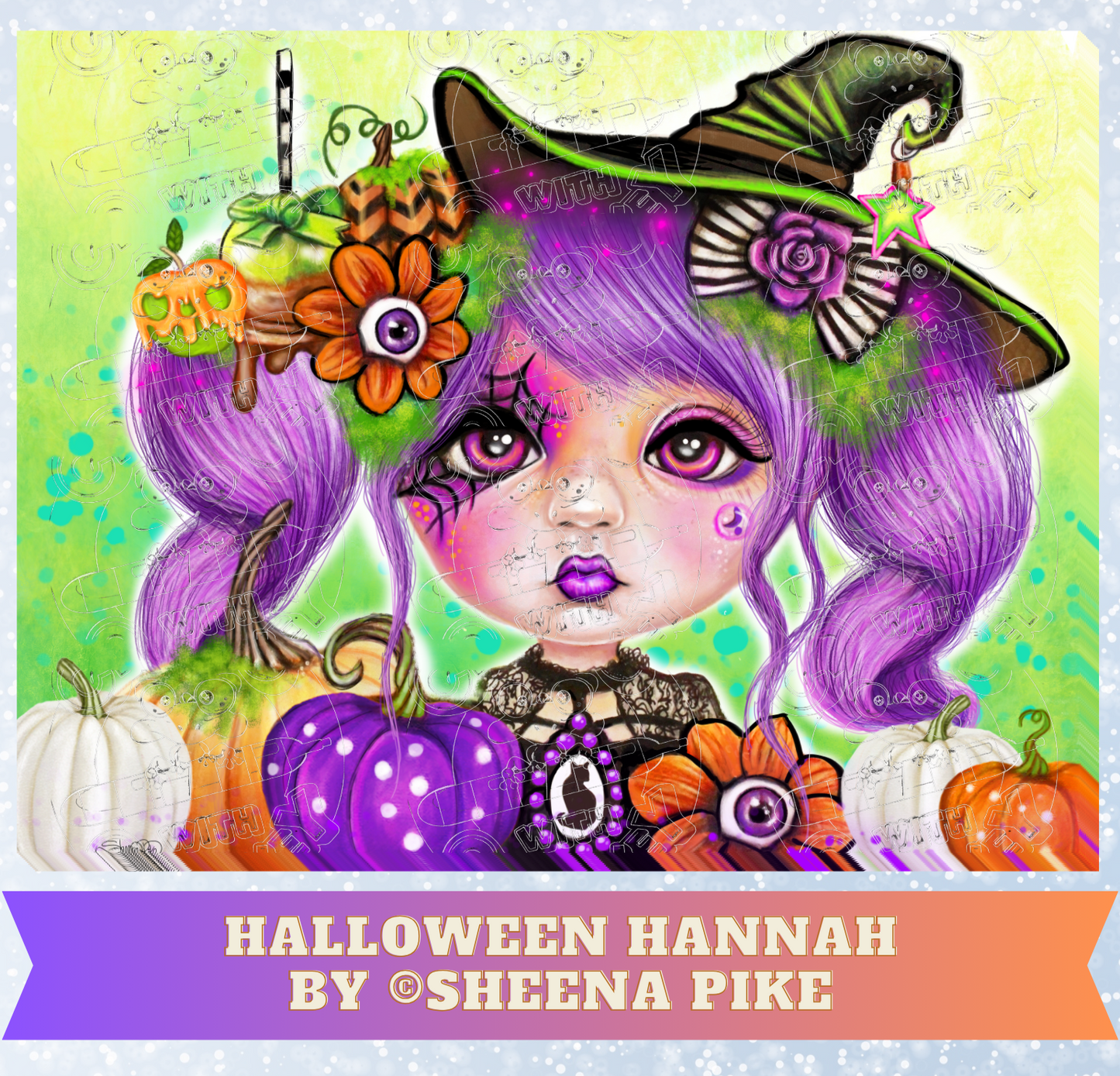 "Halloween Hannah" by ©Sheena Pike Premium Decorative Release Papers for Diamond Painting