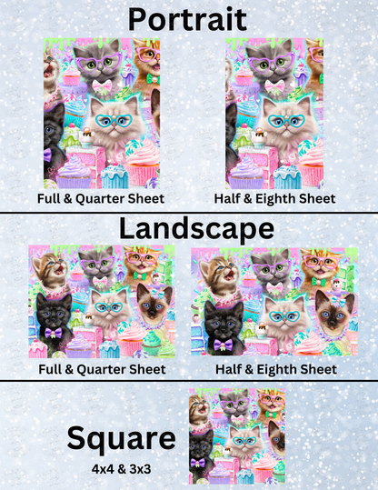 "Kittens n' Cupcakes" by ©Sheena Pike Decorative Diamond Painting Release Papers