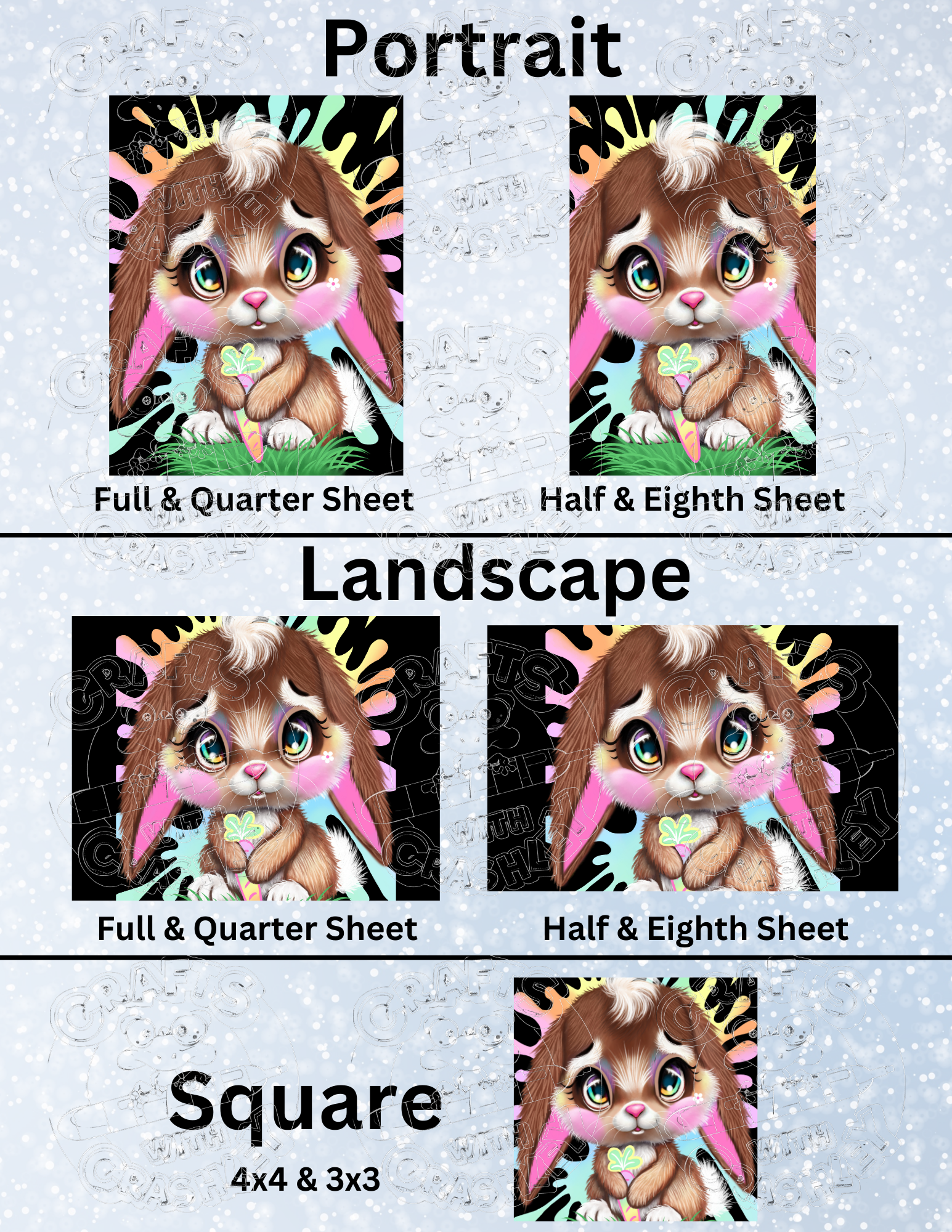 "Lil Bunny" by ©Sheena Pike Decorative Diamond Painting Release Papers