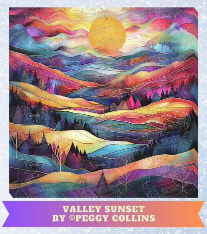 "Valley Sunset" by ©Peggy Collins Premium Decorative Release Papers for Diamond Painting