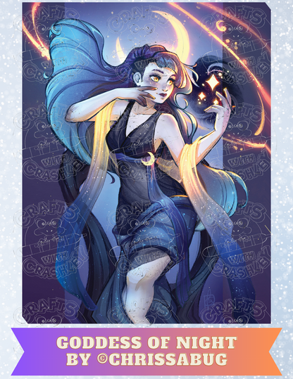 "Goddess of Night" by ©ChrissaBug Premium Decorative Release Papers for Diamond Painting