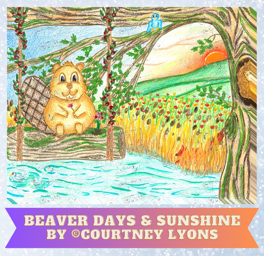 "Beaver Days & Sunshine" by ©Courtney Lyons Premium Decorative Release Papers for Diamond Painting