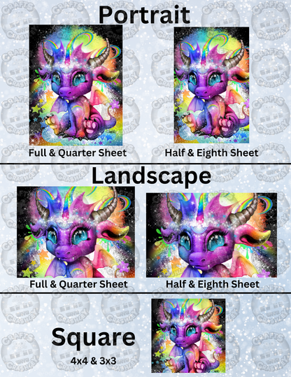 "Rainbow Lil Dragonz" by ©Sheena Pike Decorative Diamond Painting Release Papers