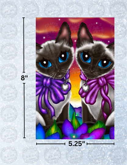 "Siamese Sisters" by Emma Casey Decorative Diamond Painting Release Papers