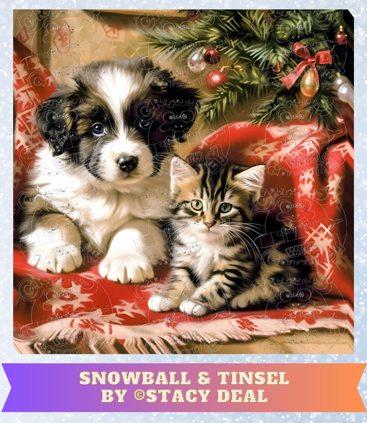 "Snowball & Tinsel" by ©Stacy Deal Premium Decorative Release Papers for Diamond Painting