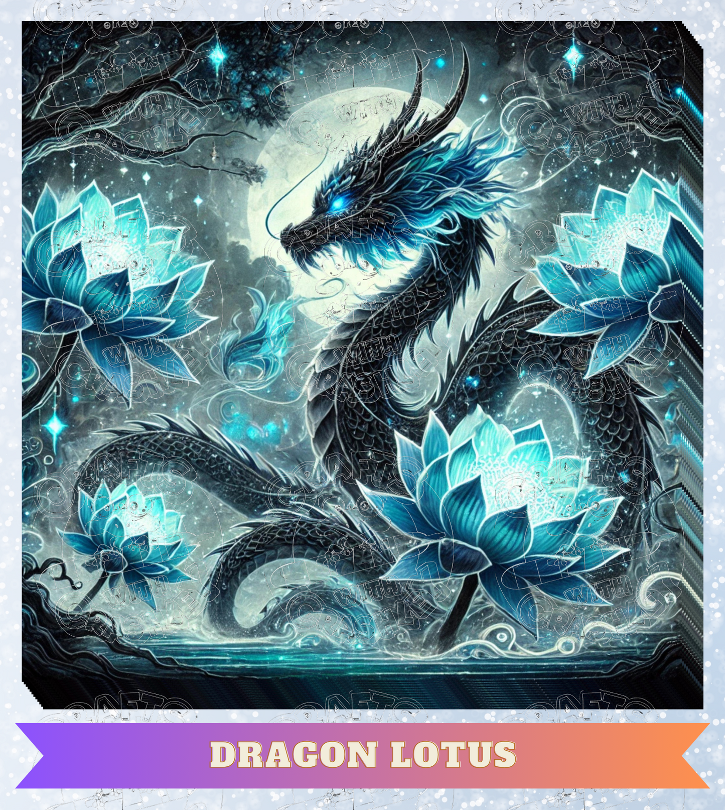 "Dragon Lotus" Premium Decorative Release Papers for Diamond Painting