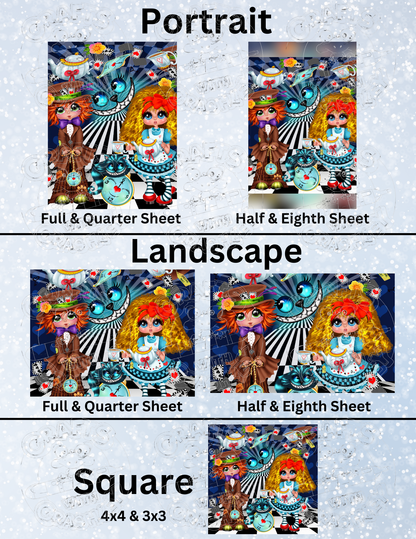 "Tea with Alice and the Mad Hatter" by ©Sherri Baldy Decorative Diamond Painting Release Papers