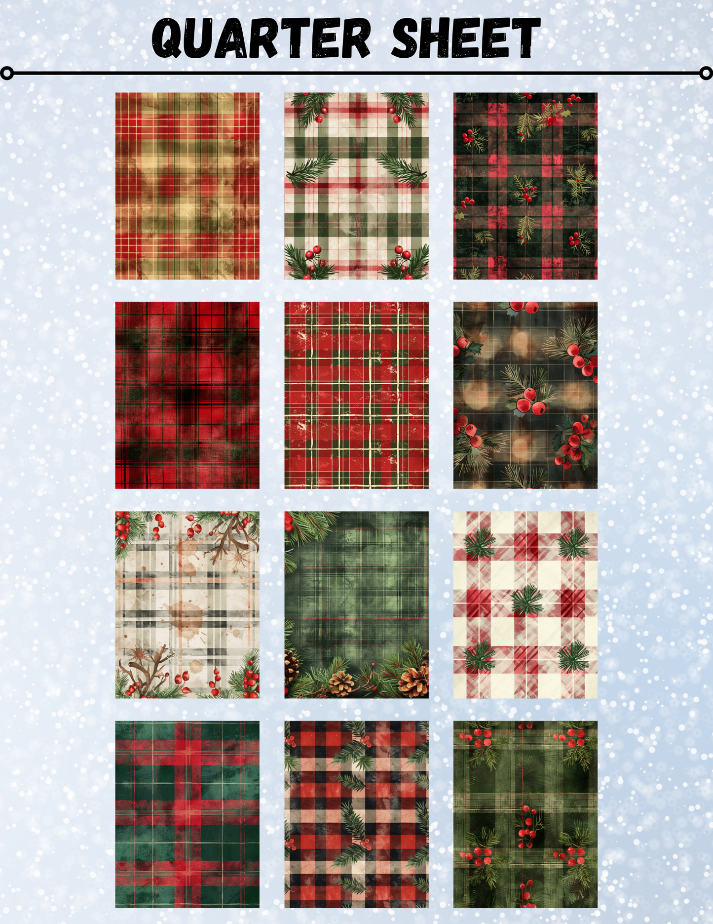 "Christmas Plaid" Decorative Diamond Painting Release Papers