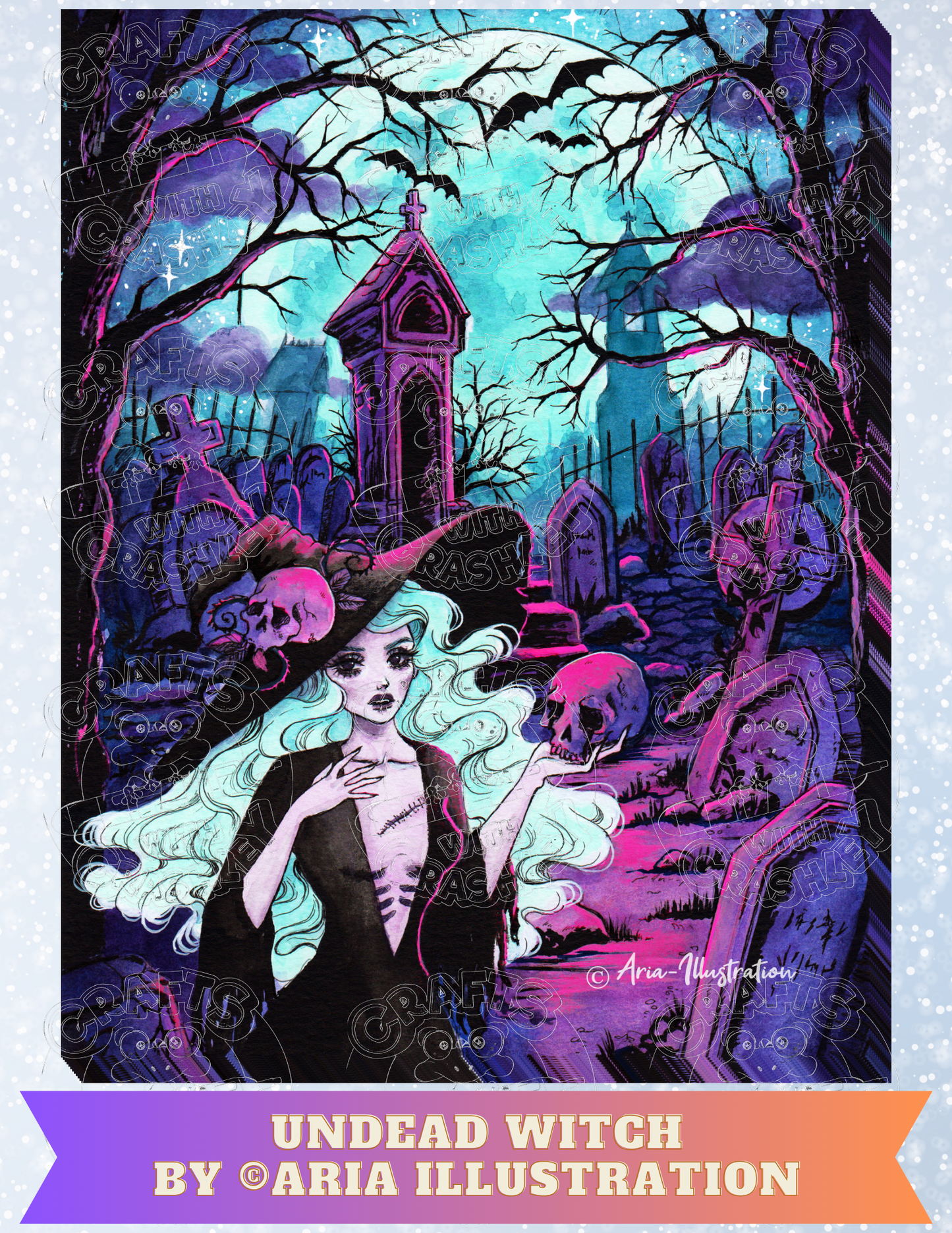 "Undead Witch" by ©Aria Illustration Premium Decorative Release Papers for Diamond Painting