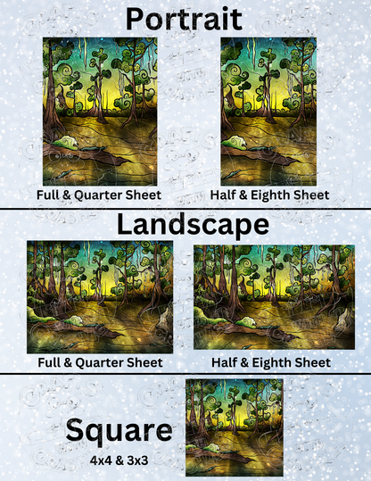 "Alligator Swamp" by ©Mandie Manzano Decorative Diamond Painting Release Papers