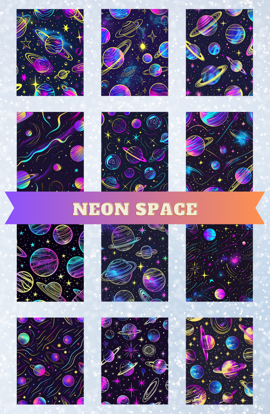 "Neon Space" Premium Diamond Painting Release Papers