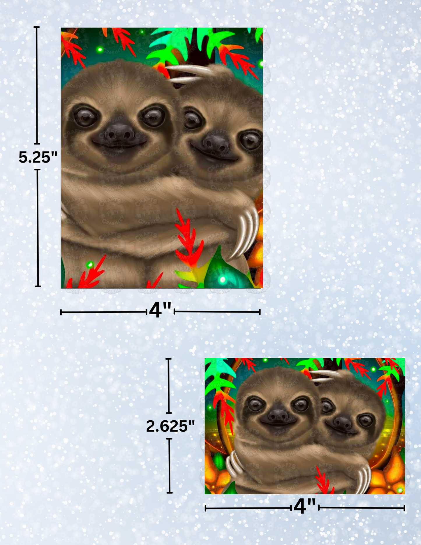 "Sloth Cuddles" by Emma Casey Decorative Diamond Painting Release Papers