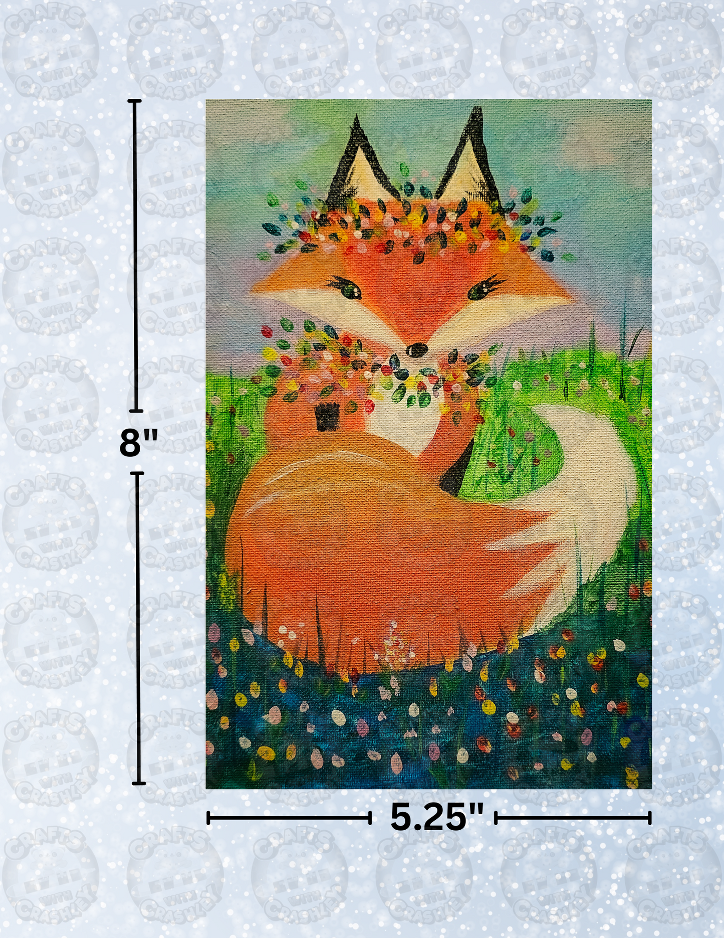 "Flower the Fox" By Ginny Kollmeier Decorative Diamond Painting Release Papers