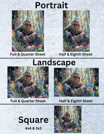 "Peaceful Bigfoot" by ©Dakota Daetwiler Decorative Diamond Painting Release Papers