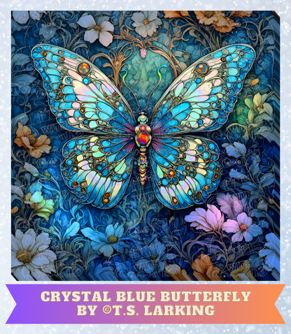 "Crystal Blue Butterfly" by ©T.S. Larking Premium Decorative Release Papers for Diamond Painting